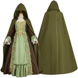 Agatha All Along Rio Vidal Green Cloak Dress Cosplay Costume Halloween Carnival Outfit