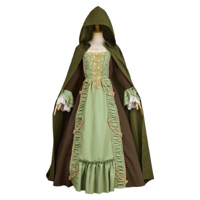 Agatha All Along Rio Vidal Green Cloak Dress Cosplay Costume Halloween Carnival Outfit
