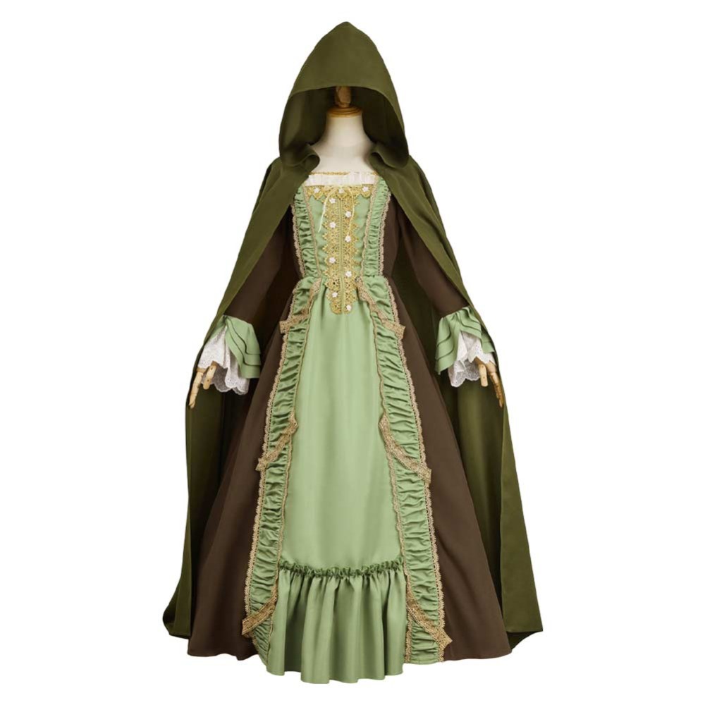 Agatha All Along Rio Vidal Green Cloak Dress Cosplay Costume Halloween Carnival Outfit