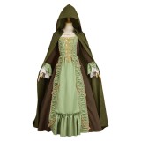 Agatha All Along Rio Vidal Green Cloak Dress Cosplay Costume Halloween Carnival Outfit