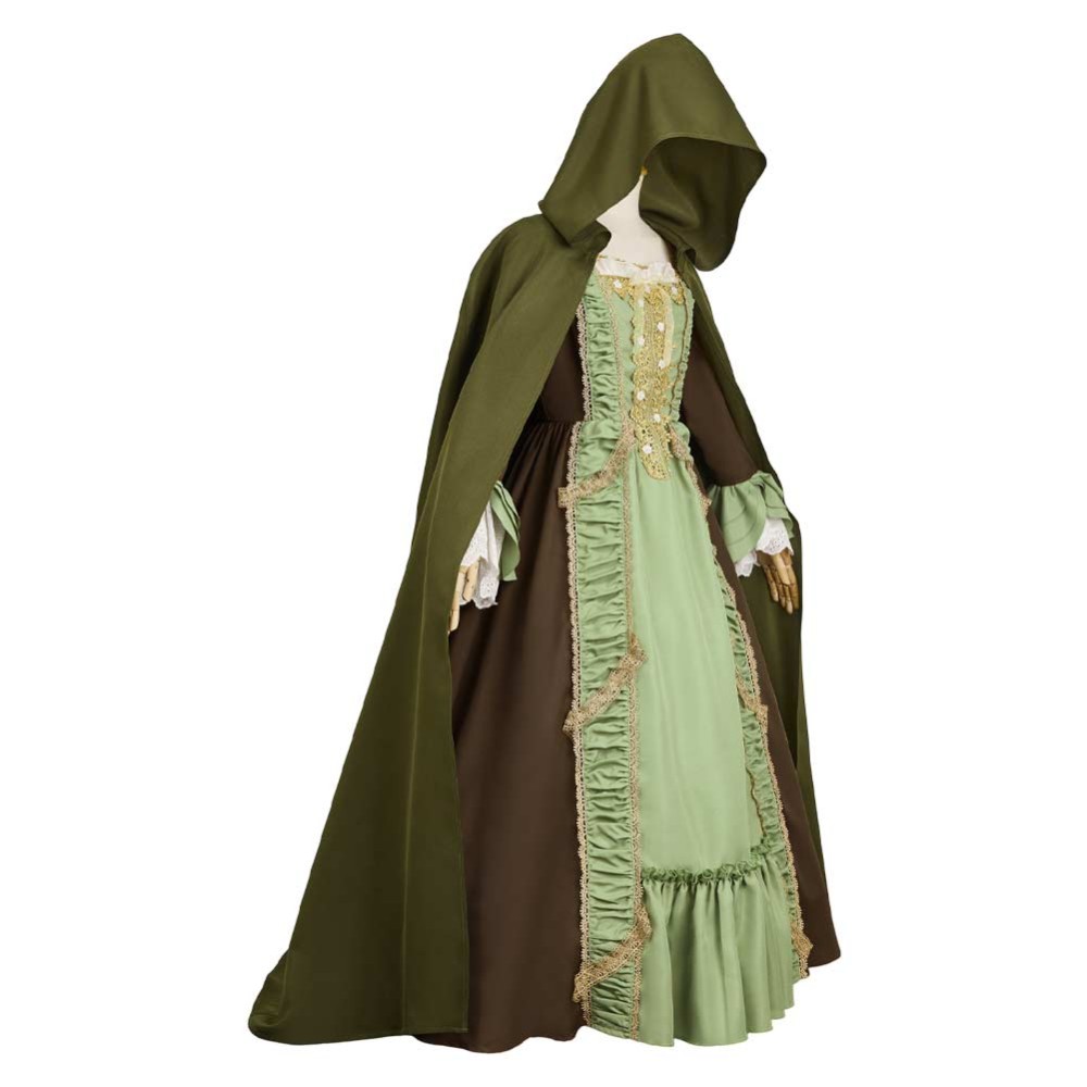 Agatha All Along Rio Vidal Green Cloak Dress Cosplay Costume Halloween Carnival Outfit