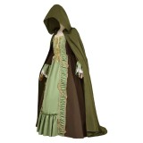 Agatha All Along Rio Vidal Green Cloak Dress Cosplay Costume Halloween Carnival Outfit