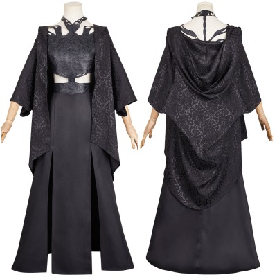 Agatha All Along (2024) Rio Vidal Death Women Black Dress Cosplay Costume Halloween Carnival Outfit