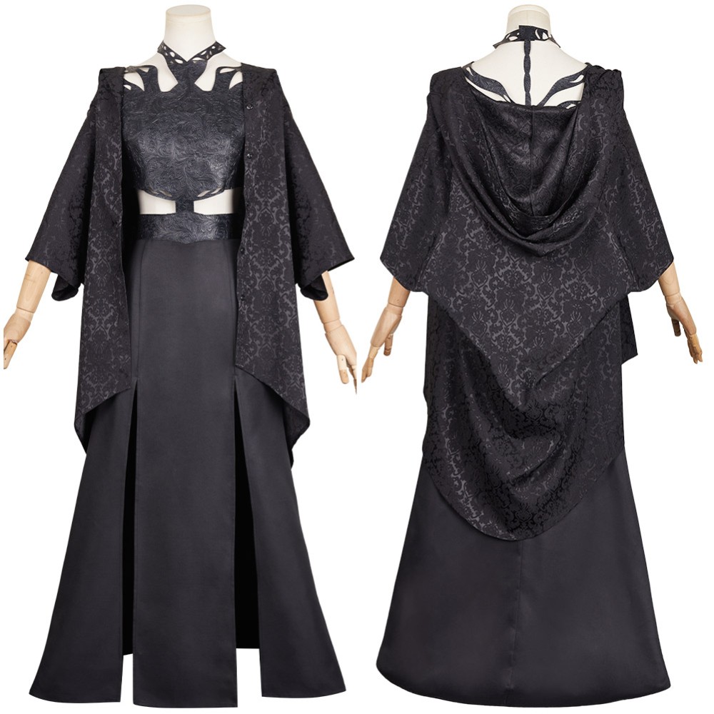 Agatha All Along (2024) Rio Vidal Death Women Black Dress Cosplay Costume Halloween Carnival Outfit