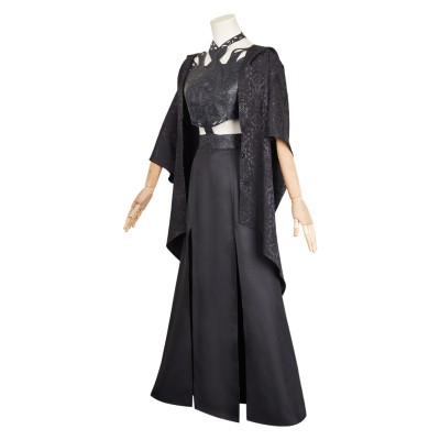Agatha All Along (2024) Rio Vidal Death Women Black Dress Cosplay Costume Halloween Carnival Outfit