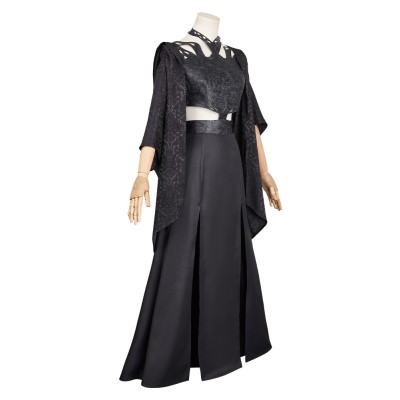 Agatha All Along (2024) Rio Vidal Death Women Black Dress Cosplay Costume Halloween Carnival Outfit