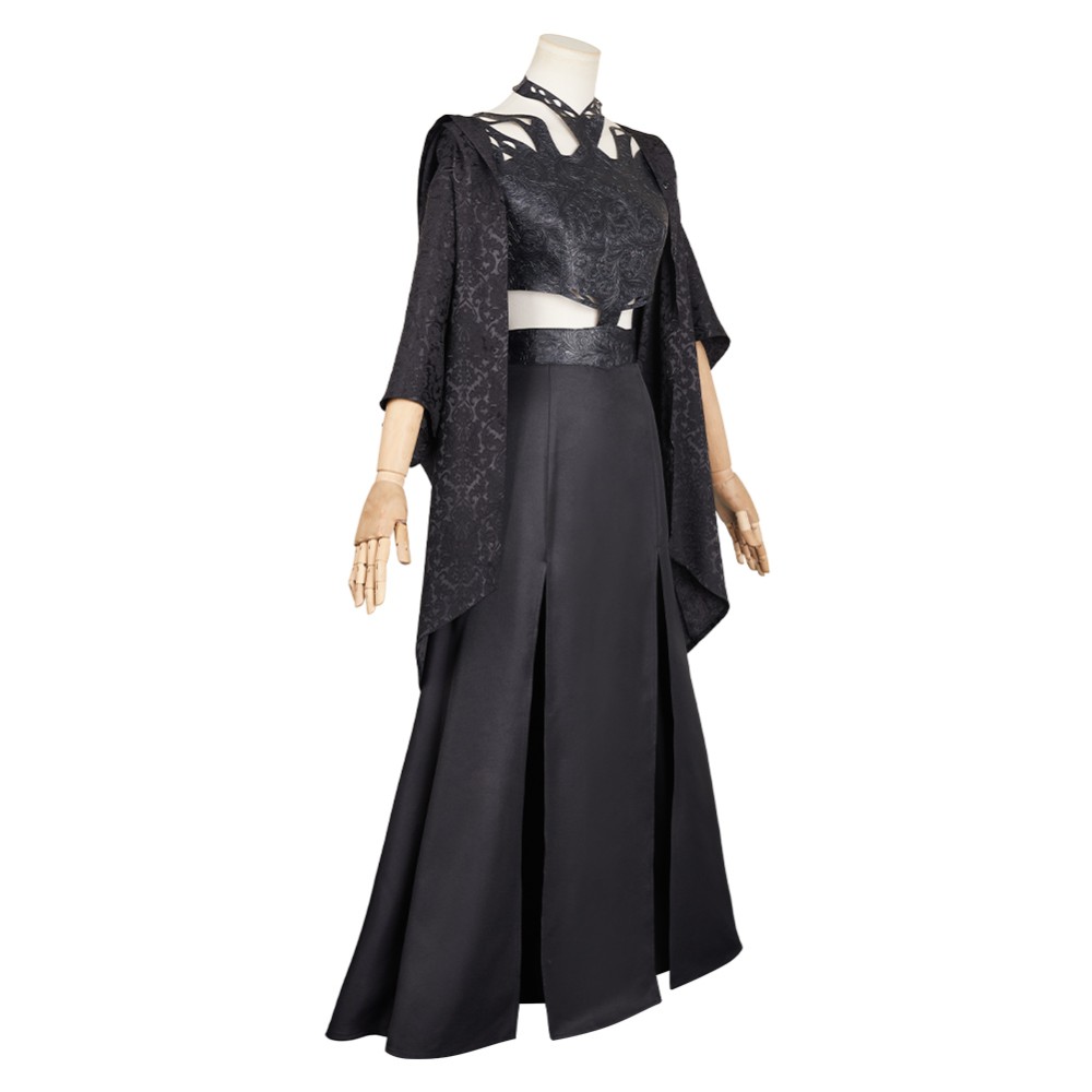 Agatha All Along (2024) Rio Vidal Death Women Black Dress Cosplay Costume Halloween Carnival Outfit