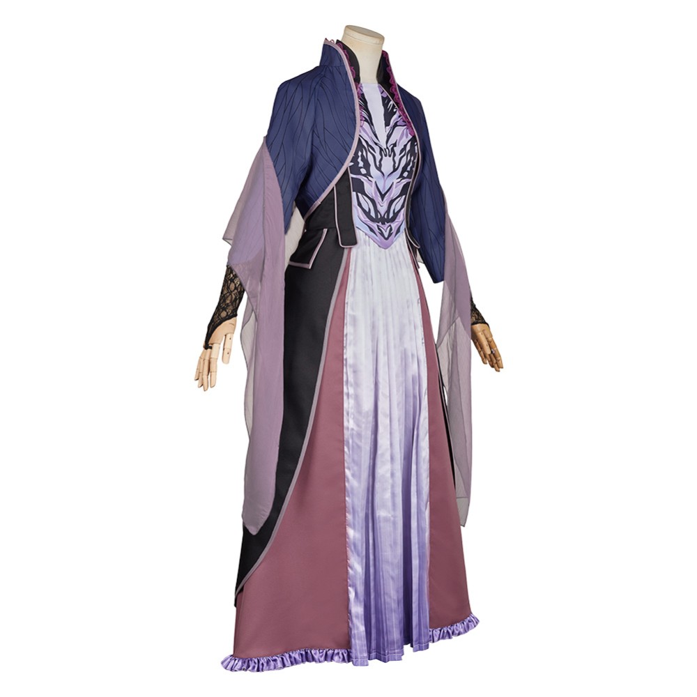 Agatha All Along (2024) Agatha Harkness Ghost Purple Dress Cosplay Costume Halloween Carnival Outfit