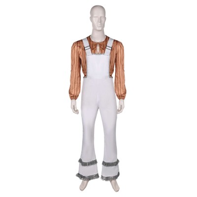 ABBA Bjorn Ulvaeus Retro 70S Overalls Set Suit Cosplay Costume Halloween Carnival Outfit