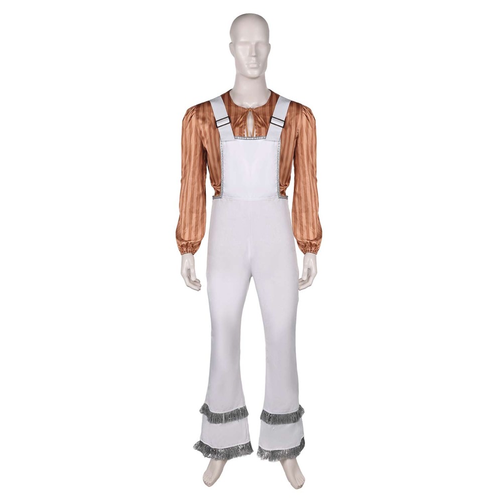 ABBA Bjorn Ulvaeus Retro 70S Overalls Set Suit Cosplay Costume Halloween Carnival Outfit