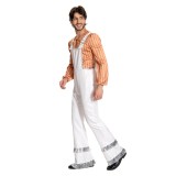 ABBA Bjorn Ulvaeus Retro 70S Overalls Set Suit Cosplay Costume Halloween Carnival Outfit