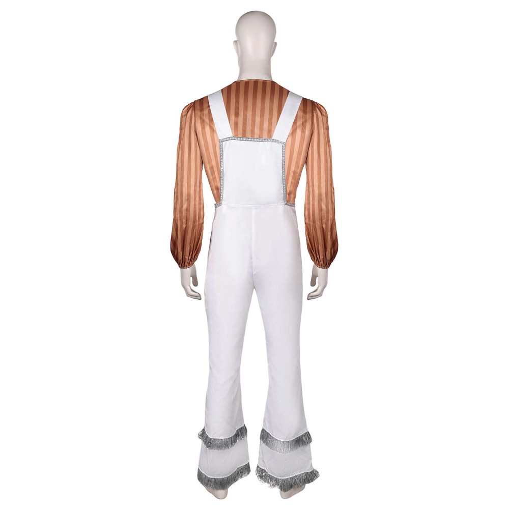 ABBA Bjorn Ulvaeus Retro 70S Overalls Set Suit Cosplay Costume Halloween Carnival Outfit
