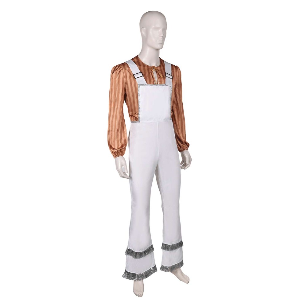 ABBA Bjorn Ulvaeus Retro 70S Overalls Set Suit Cosplay Costume Halloween Carnival Outfit
