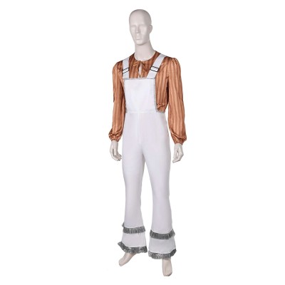 ABBA Bjorn Ulvaeus Retro 70S Overalls Set Suit Cosplay Costume Halloween Carnival Outfit