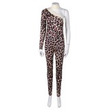ABBA Anni-Frid Synni Lyngstad Leopard-printed Bodysuit Retro Suit Cosplay Costume Halloween Carnival Outfit