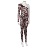 ABBA Anni-Frid Synni Lyngstad Leopard-printed Bodysuit Retro Suit Cosplay Costume Halloween Carnival Outfit
