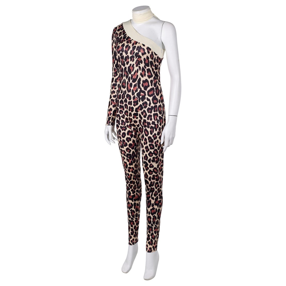 ABBA Anni-Frid Synni Lyngstad Leopard-printed Bodysuit Retro Suit Cosplay Costume Halloween Carnival Outfit