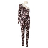 ABBA Anni-Frid Synni Lyngstad Leopard-printed Bodysuit Retro Suit Cosplay Costume Halloween Carnival Outfit