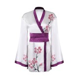 ABBA Agnetha Faltskong Retro 70S Women Short Robe Suit Cosplay Costume Halloween Carnival Outfit