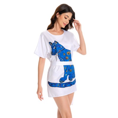 ABBA Agnetha Faltskong Retro Disco 70S Style Vintage Blue Printed Dress Suit Cosplay Costume Halloween Carnival Outfit