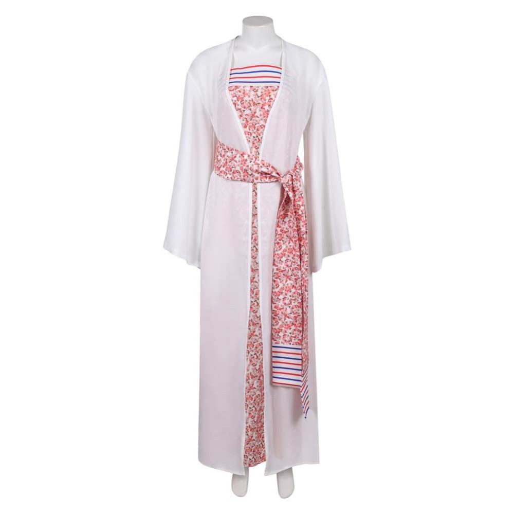 ABBA Anni-Frid Synni Lyngstad Pink Robe Dress Party Cosplay Costume Halloween Carnival Outfit