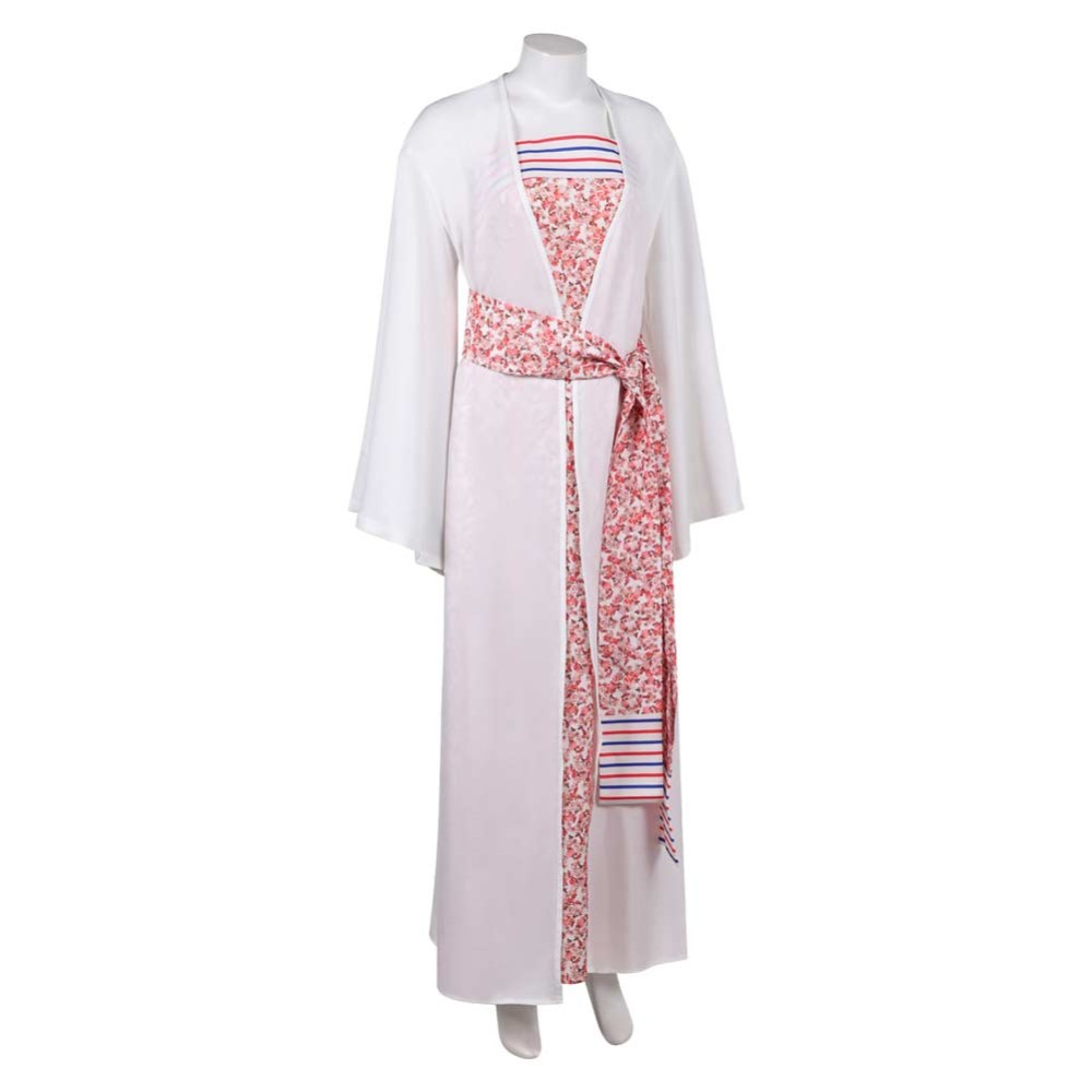ABBA Anni-Frid Synni Lyngstad Pink Robe Dress Party Cosplay Costume Halloween Carnival Outfit