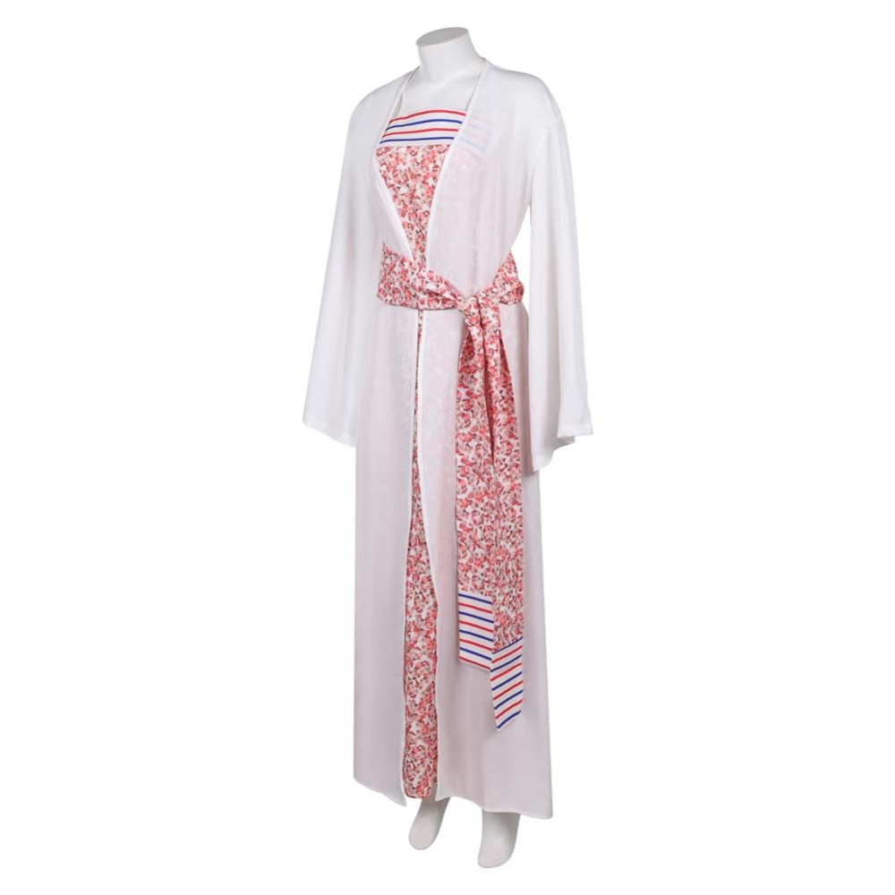 ABBA Anni-Frid Synni Lyngstad Pink Robe Dress Party Cosplay Costume Halloween Carnival Outfit