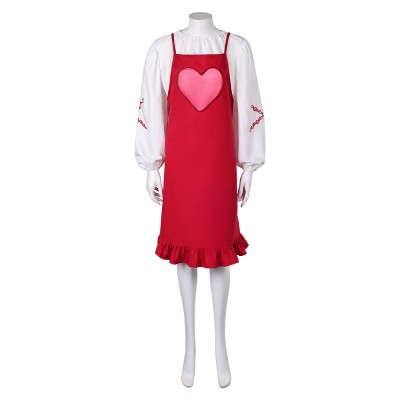 ABBA Agnetha Faltskong 80s Retro Women Red Dress Cosplay Costume Halloween Carnival Outfit