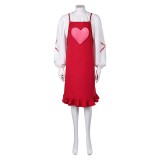 ABBA Agnetha Faltskong 80s Retro Women Red Dress Cosplay Costume Halloween Carnival Outfit