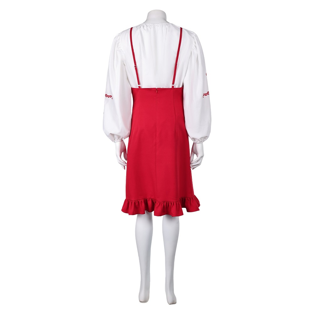 ABBA Agnetha Faltskong 80s Retro Women Red Dress Cosplay Costume Halloween Carnival Outfit