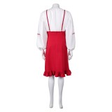 ABBA Agnetha Faltskong 80s Retro Women Red Dress Cosplay Costume Halloween Carnival Outfit