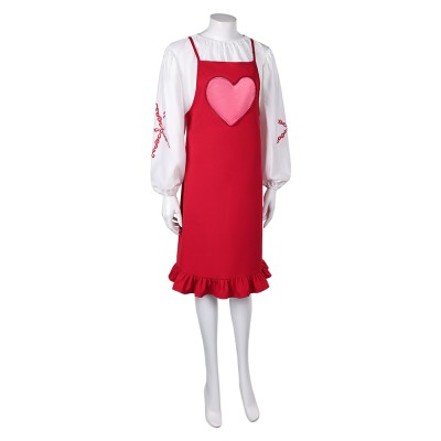 ABBA Agnetha Faltskong 80s Retro Women Red Dress Cosplay Costume Halloween Carnival Outfit