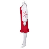 ABBA Agnetha Faltskong 80s Retro Women Red Dress Cosplay Costume Halloween Carnival Outfit