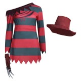 A Nightmare On Elm Street Freddy Krueger Red Classic Cosplay Costume Halloween Carnival Outfit