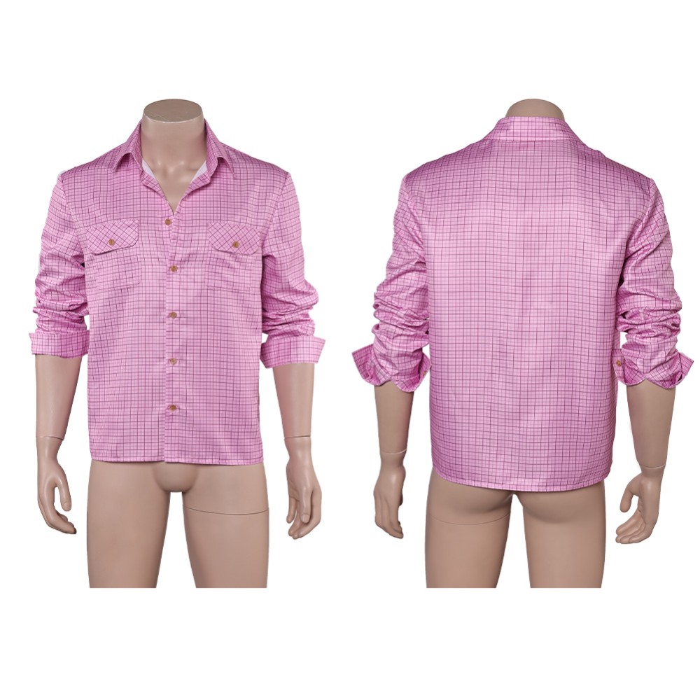 28 Years Later Jamie Men Pink Shirt Cosplay Costume Halloween Carnival Outfit