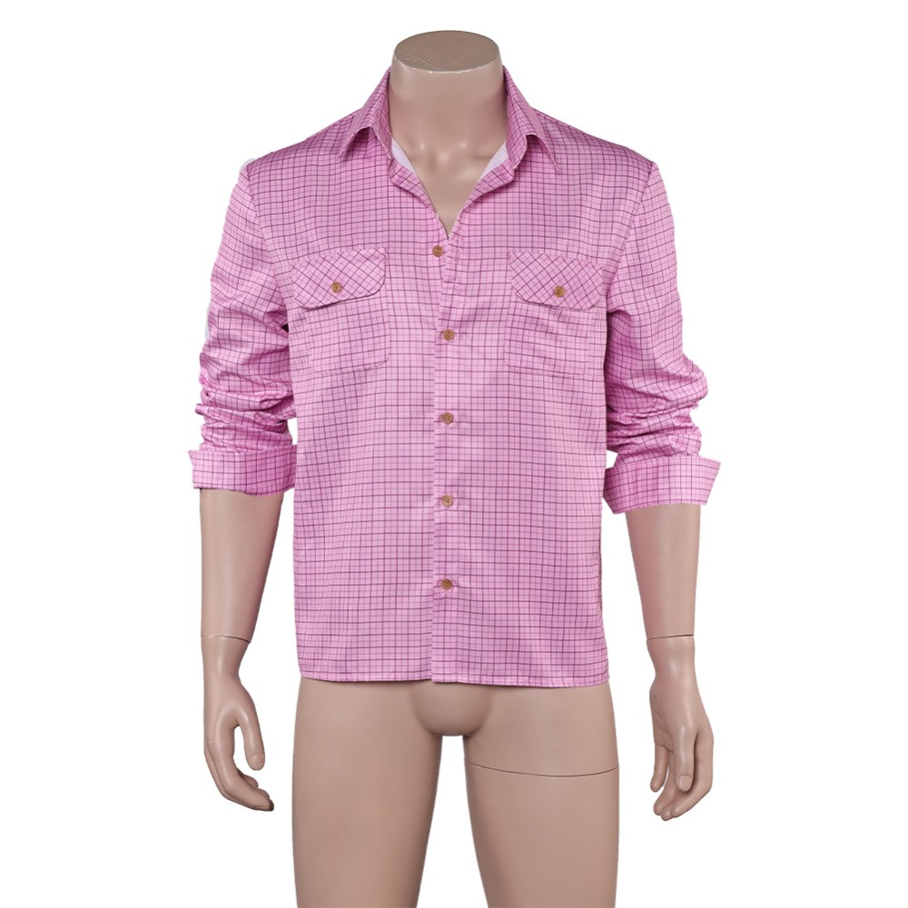 28 Years Later Jamie Men Pink Shirt Cosplay Costume Halloween Carnival Outfit