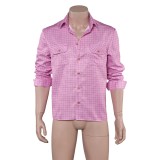 28 Years Later Jamie Men Pink Shirt Cosplay Costume Halloween Carnival Outfit