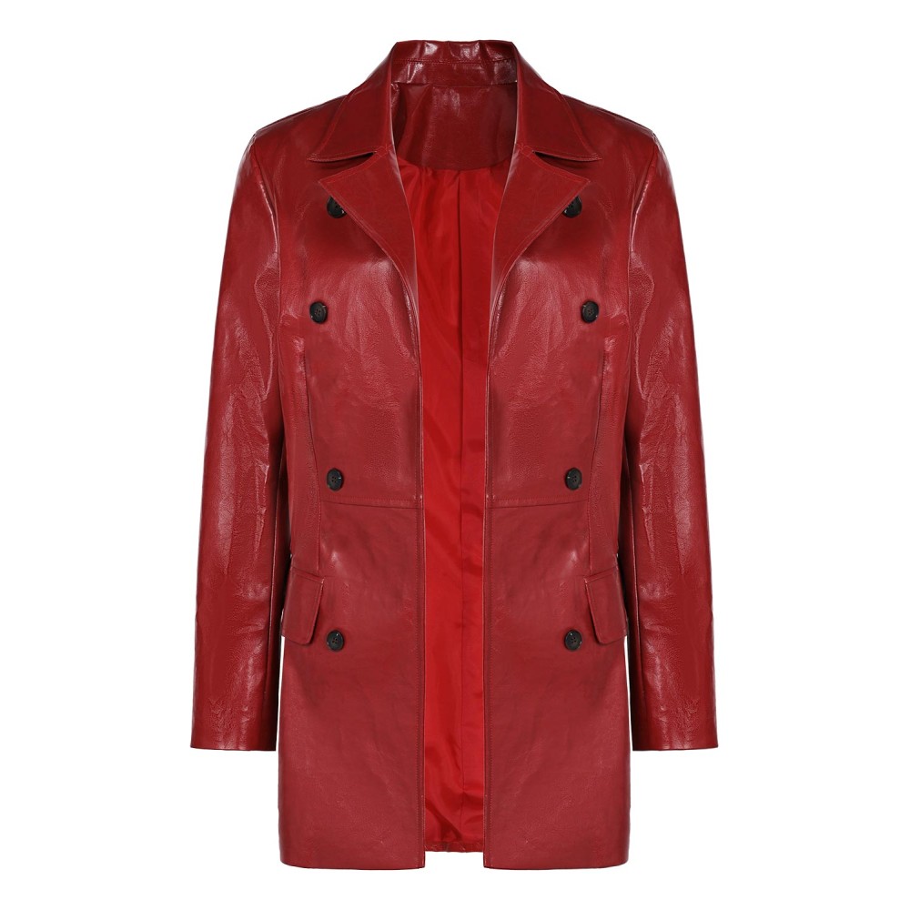 2024 Madame Web Cassandra Webb&nbsp;Women Leather Coat Suit Cosplay Costume Halloween Carnival Outfit