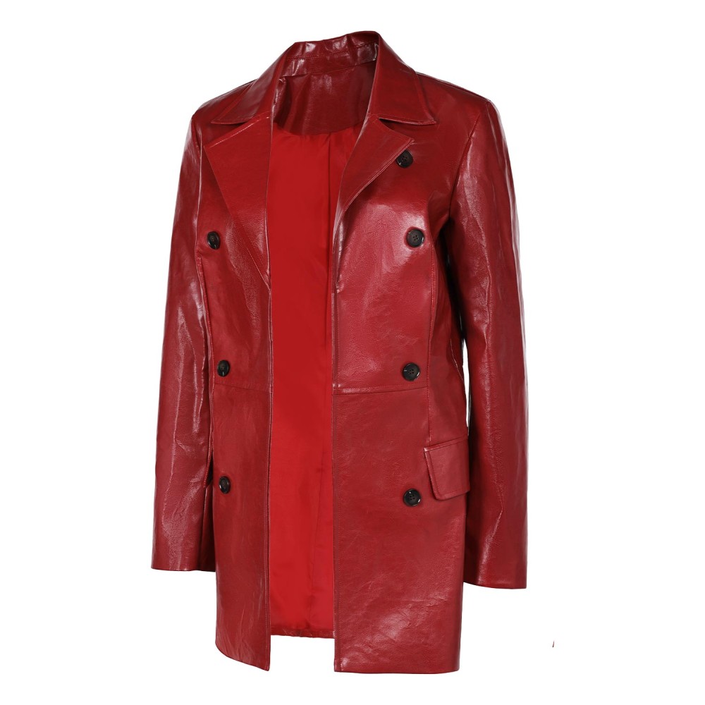 2024 Madame Web Cassandra Webb&nbsp;Women Leather Coat Suit Cosplay Costume Halloween Carnival Outfit