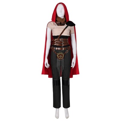 2024 Furiosa: A Mad Max Saga Furiosa Full Set With Red Cloak Suit Cosplay Costume Halloween Carnival Outfit