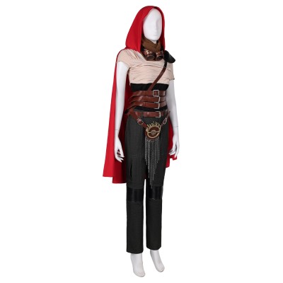 2024 Furiosa: A Mad Max Saga Furiosa Full Set With Red Cloak Suit Cosplay Costume Halloween Carnival Outfit
