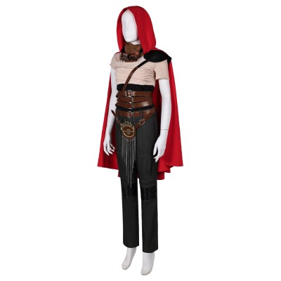 2024 Furiosa: A Mad Max Saga Furiosa Full Set With Red Cloak Suit Cosplay Costume Halloween Carnival Outfit