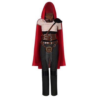 2024 Furiosa: A Mad Max Saga Furiosa Full Set With Red Cloak Suit Cosplay Costume Halloween Carnival Outfit