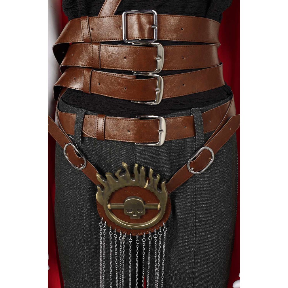 2024 Furiosa: A Mad Max Saga Furiosa Full Set With Red Cloak Suit Cosplay Costume Halloween Carnival Outfit