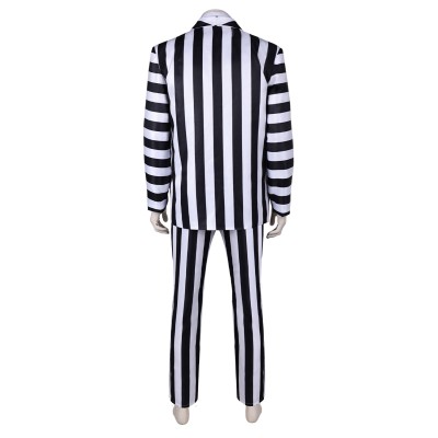 2024 Beetlejuice Beetlejuice Striped Suit Cosplay Costume Halloween Carnival Outfit