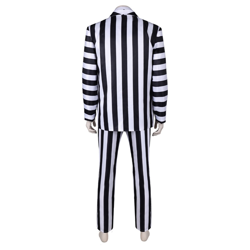 2024 Beetlejuice Beetlejuice Striped Suit Cosplay Costume Halloween Carnival Outfit
