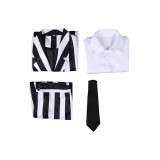 2024 Beetlejuice Beetlejuice Striped Suit Cosplay Costume Halloween Carnival Outfit