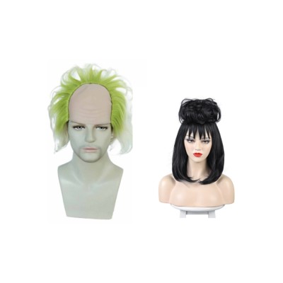 2024 Beetlejuice 2 Beetlejuice Lydia Deetz Wig Heat Resistant Synthetic Hair Accessories Cosplay Costume Halloween Carnival