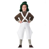 2023 Wonka Oompa Kids Children Suit Cosplay Costume Halloween Carnival Outfit