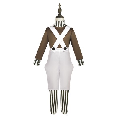 2023 Wonka Oompa Kids Children Suit Cosplay Costume Halloween Carnival Outfit